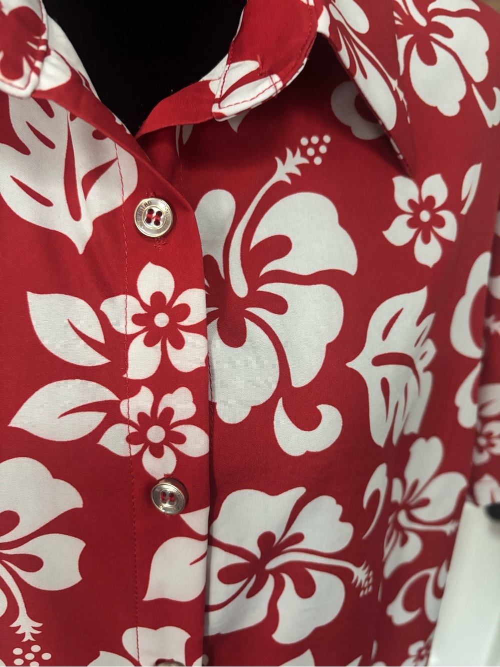 Vintage Hawaiian Floral blouse size XL - Picture 4 of 6